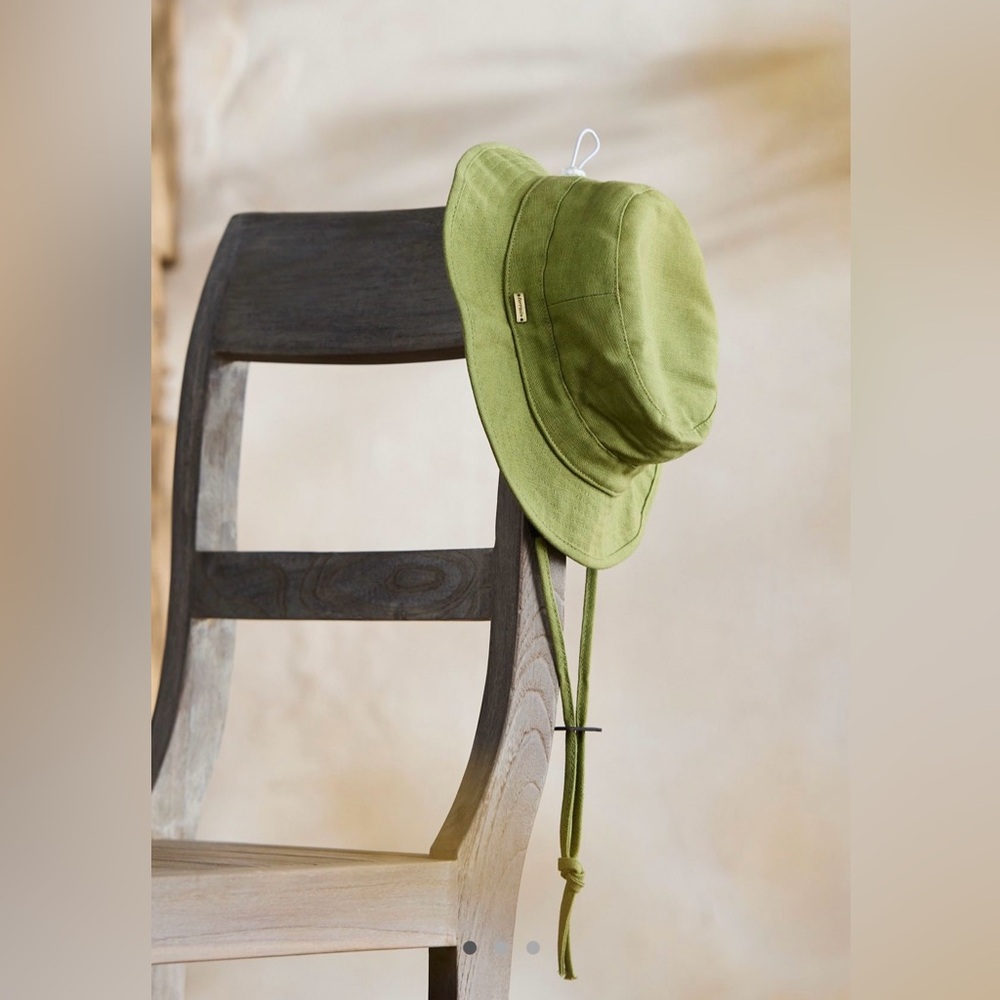 💚 Anthropologie Terrain Kids Cotton Crusher Hat Moss Green sz L